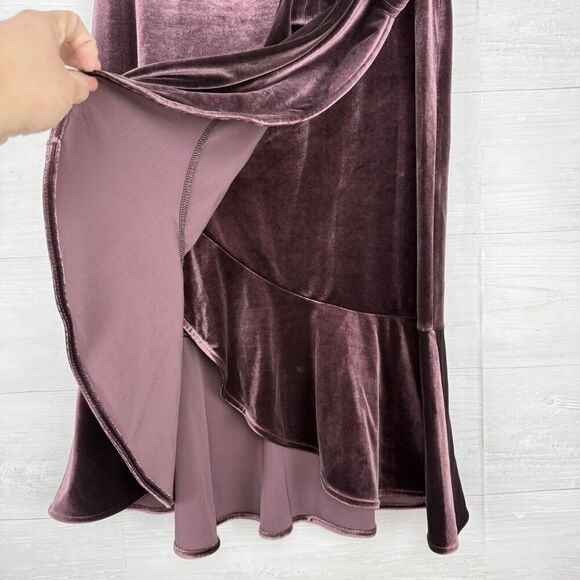 Gap Velvet Wrap Midi Skirt Size Small Vamp Red Tie Waist Ruffle‎ Elastic Waist - Picture 6 of 15